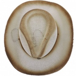 Cowboy Hats Silver Fever Fashionable Ombre Woven Straw Cowboy Hat - Pink - CQ12BWNO8SP $28.29