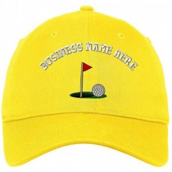 Baseball Caps Custom Low Profile Soft Hat Golf Ball On Green Embroidery Business Name Cotton - Yellow - CW18QRDHHL6 $41.53