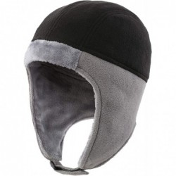 Skullies & Beanies Mens Fleece Thermal Skull Cap Beanie with Ear Flaps Winter Hats - Black - C418KGQH8ZC $23.48