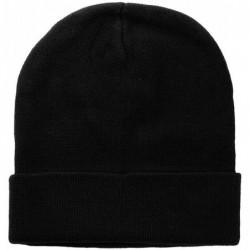 Skullies & Beanies Men Women Knitted Beanie Hat Ski Cap Plain Solid Color Warm Great for Winter - 1pc Black - CS18L3Q7SZR $19.83