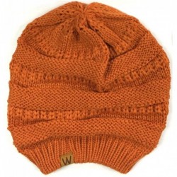 Skullies & Beanies Winter Thick Knit Beanie Slouchy Beanie for Men & Women - Red Orange - CF11VHKK40P $22.10