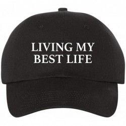 Baseball Caps Living My Best Life Dad Hat Cap Unstructured Hats New - Black - C118KGOC8KS $31.84