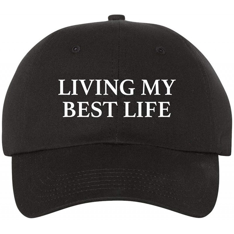 Baseball Caps Living My Best Life Dad Hat Cap Unstructured Hats New - Black - C118KGOC8KS $35.61
