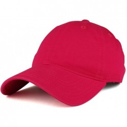 Baseball Caps Low Profile Vintage Washed Cotton Baseball Cap Plain Dad Hat - Hot Pink - CU1864IWL3N $18.47