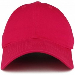 Baseball Caps Low Profile Vintage Washed Cotton Baseball Cap Plain Dad Hat - Hot Pink - CU1864IWL3N $31.97