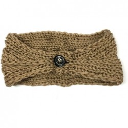 Cold Weather Headbands Winter Warm Thick Cable Knit Headband - Khaki - CS11RX8SSMV $23.72