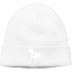 Skullies & Beanies Casual Knitting Hat for Unisex- Love Pitbull Ski Cap - White - CK18K5W8HHY $30.09