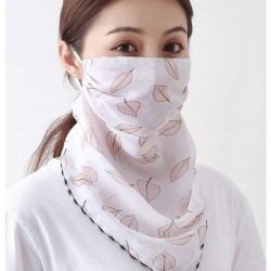 Balaclavas 2pcs Women Floral Face Mask Dustproof Ice Silk Neck Gaiter Protector Ear Loops Collar Bandana Scarf Balaclava - CA...