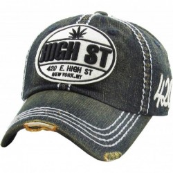 Baseball Caps Weed Marijuana Leaf Collection Dad Hat Baseball Cap Polo Style Adjustable - (1.3) High Street Dark Denim - CW12...