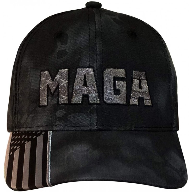 Baseball Caps MAGA Hat - Kryptek Typhon w/USA Flag on Bill (MAGA USA-Flag Kryptek Typhon w/CharcGrey) - C018WO38K0D $51.13