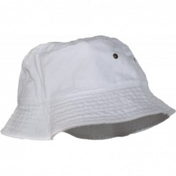 Bucket Hats Simple Solid Cotton Bucket Hat - White - CZ11LXK8A3B $20.62