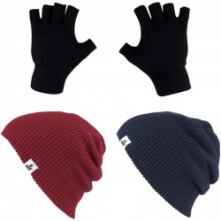 Skullies & Beanies Winter Beanies - Warm Knit Men's and Women's Snow Hats/Caps - Unisex Pack/Set of 2 - C118G3XDY8G $31.69