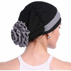 Skullies & Beanies Women Chemo Hat Beanie Flower Headscarf Turban Headwear for Cancer - 6c(2 Packs)69beige+45black - CY18ULKI...