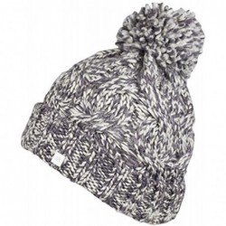 Skullies & Beanies Bobble Hat - Irish Knit Bobble Hat Winter Warm Thick - Grey - CS1854KDSD6 $33.84
