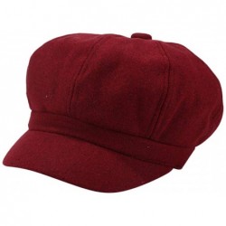 Berets 2DXuixsh Women's Newsboy Cap Vintage Hat Winter Wool Beret Hat Visor Painter Hats - Red - CG18ARKXYR7 $12.18