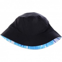 Bucket Hats Packable Reversible Black Printed Fisherman Bucket Sun Hat- Many Patterns - Hawaii Ocean Blue - C612DAEA1SD $23.68