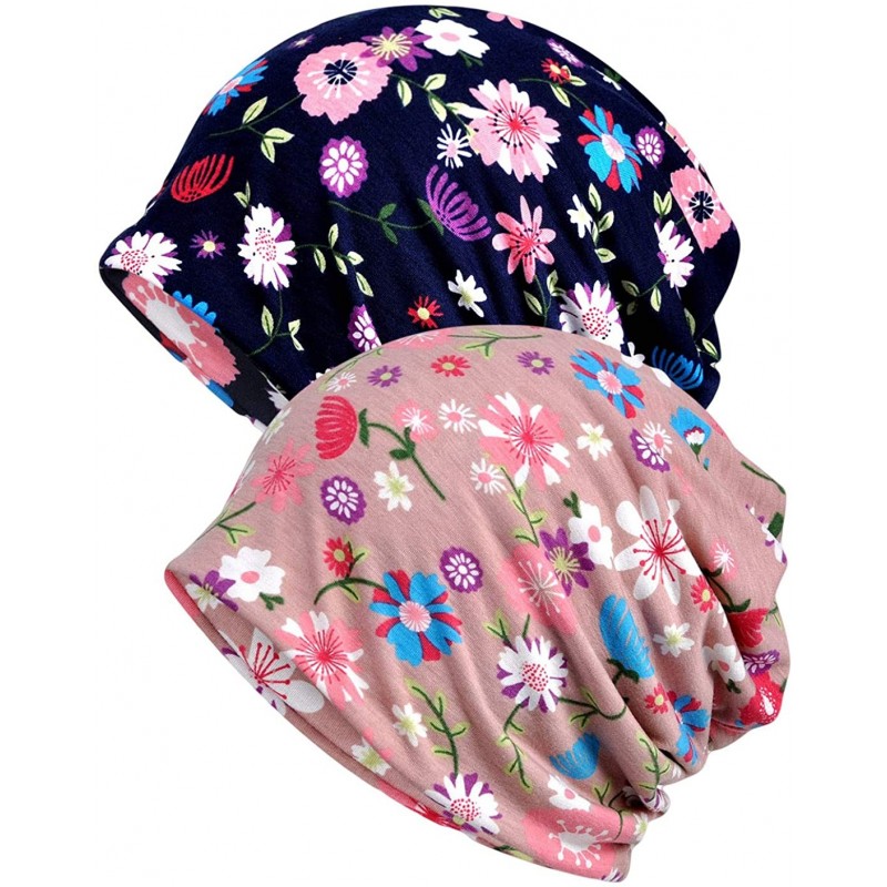 Skullies & Beanies Women's Baggy Slouchy Beanie Chemo Hat Cap Scarf - 2 Pack-s - CF18RZ7TYKN $27.75