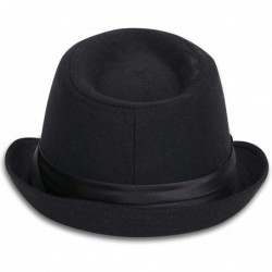 Fedoras Men's Women's Manhattan Structured Gangster Trilby Fedora Hat - P_black - CU11N2MFPV9 $26.24