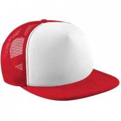 Baseball Caps Vintage Plain Snap-Back Trucker Cap - Bright Royal/White - CC11E5OBODB $17.78