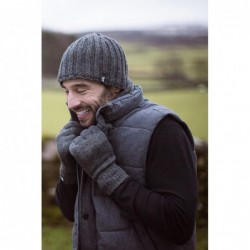 Skullies & Beanies Men's Thermal Fleece Ribbed Knitted Winter Hat 3.4 Tog - One Size - Charcoal Grey - C81220VXVBD $41.86