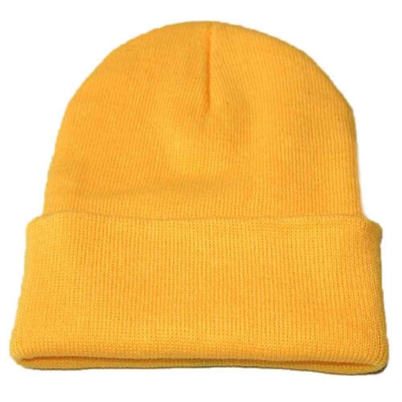 Skullies & Beanies Men's 1-Pack Knit Hat-Unisex Slouchy Knitting Beanie Hip Hop Cap Warm Winter Ski Hat-sunsee - Ellow - C518...