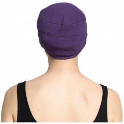 Skullies & Beanies Bamboo Double Layered Comfort Fashion Chemo Cancer Hat Daily Use - Purple - CI183IHQTL2 $15.70