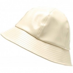 Bucket Hats Women's Waterproof Packable Outdoor Travel Rain Bucket Hat with Size Adjustable String - Beige - C618UDETSM0 $26.33