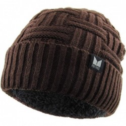Skullies & Beanies Men Women Knit Winter Warmers Hat Daily Slouchy Hats Beanie Skull Cap - 3.16) Sherpa Beanie Brown - CR18H2...