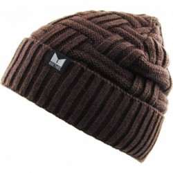 Skullies & Beanies Men Women Knit Winter Warmers Hat Daily Slouchy Hats Beanie Skull Cap - 3.16) Sherpa Beanie Brown - CR18H2...