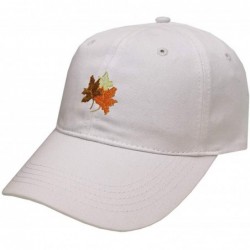 Baseball Caps Fall Leaves Cotton Baseball Dad Caps - Multi Colors - White - CZ18IZ4MKCU $26.89