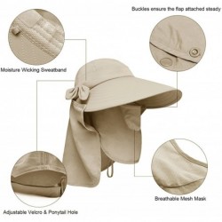 Sun Hats Womens Sun Hats Neck Flap Large Brim UV Protection Foldable Fishing Hiking Cap Summer Travle Beach Hats - CA18DH84EQ...