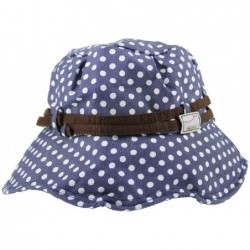 Sun Hats Womens Cotton Polka Dot Rippled Sun UV Protection Folding Bucket Hat Floppy Beach Cap - C712H9OZ4QB $22.27