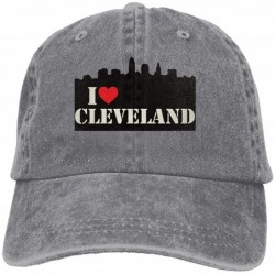 Cowboy Hats I Love Cleveland Skyline Trend Printing Cowboy Hat Fashion Baseball Cap for Men and Women Black - Ash - CB180OO8K...