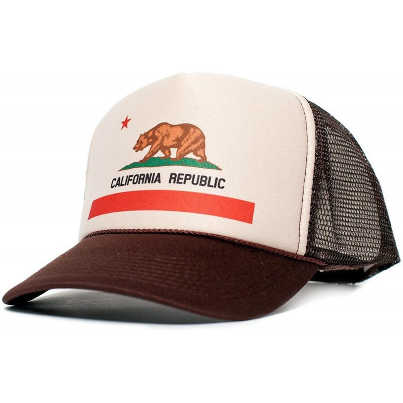 Baseball Caps California Flag Cali Unisex-Adult One Size Trucker Hat Cap (Tan/Brown) - C311T57X0CV $24.95
