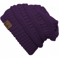 Skullies & Beanies Knit Soft Stretch Beanie Cap - Purple - CP12MHFW8Q1 $14.09