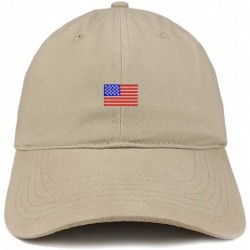 Baseball Caps US American Flag Small Embroidered Dad Hat Patriotic Cap - Khaki - CF185HN334R $39.37