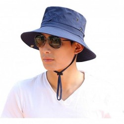 Sun Hats Outdoor Sun Cap Bucket Fishing Hats Boating Hat Sun Protective - Navy Blue - C61855K3976 $22.42