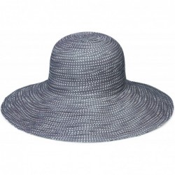 Sun Hats Women's Scrunchie Sun Hat - UPF 50+- Ultra-Light- Wide Brim- Floppy- Packable - Grey With White Dots - CV118ENBU1P $...