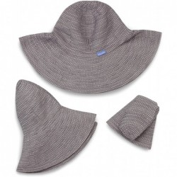Sun Hats Women's Scrunchie Sun Hat - UPF 50+- Ultra-Light- Wide Brim- Floppy- Packable - Grey With White Dots - CV118ENBU1P $...