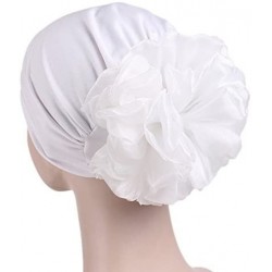 Skullies & Beanies Women Flower Elastic Turban Beanie Head Scarf wrap Chemo Cap hat for Cancer Patient - White - C118744CL40 ...
