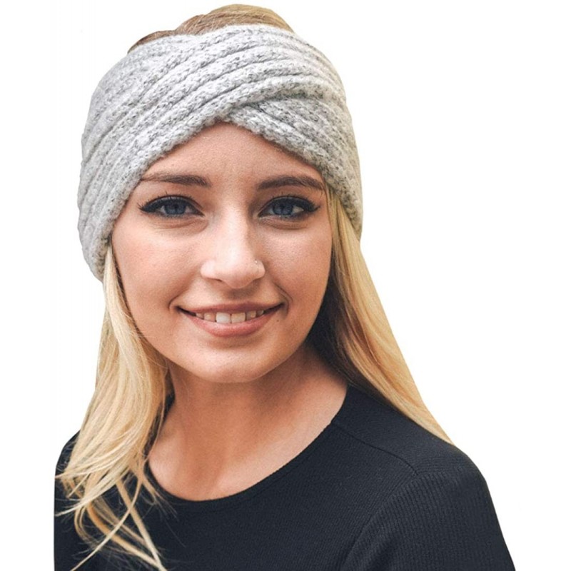 Skullies & Beanies Knitting Headband Headwrap Headdress - Gray - CN18HQ5A5HN $27.11