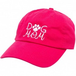Baseball Caps Dog Mom Baseball Cap - Soft Embroidered Cotton Caps - Hot Pink - CH18HOXLDIM $51.32