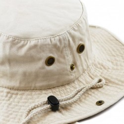 Sun Hats 100% Cotton Stone-Washed Safari Wide Brim Foldable Double-Sided Sun Boonie Bucket Hat - Putty - C212O21F8MR $22.38