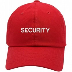 Baseball Caps Security Text Embroidered Low Profile Soft Crown Unisex Baseball Dad Hat - Vc300_red - CT18S322AX8 $32.67