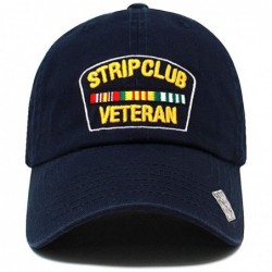Baseball Caps Strip Club Veteran Dad hat Pre Curved Visor Cotton Ball Cap Baseball Cap PC101 - Navy - CG1897TXHLX $30.82