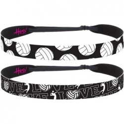 Headbands Cute Adjustable No Slip I Love Volleyball Headbands for Girls & Women - Black Love Volleyball 2pk - CI17YGZY0GO $31.73
