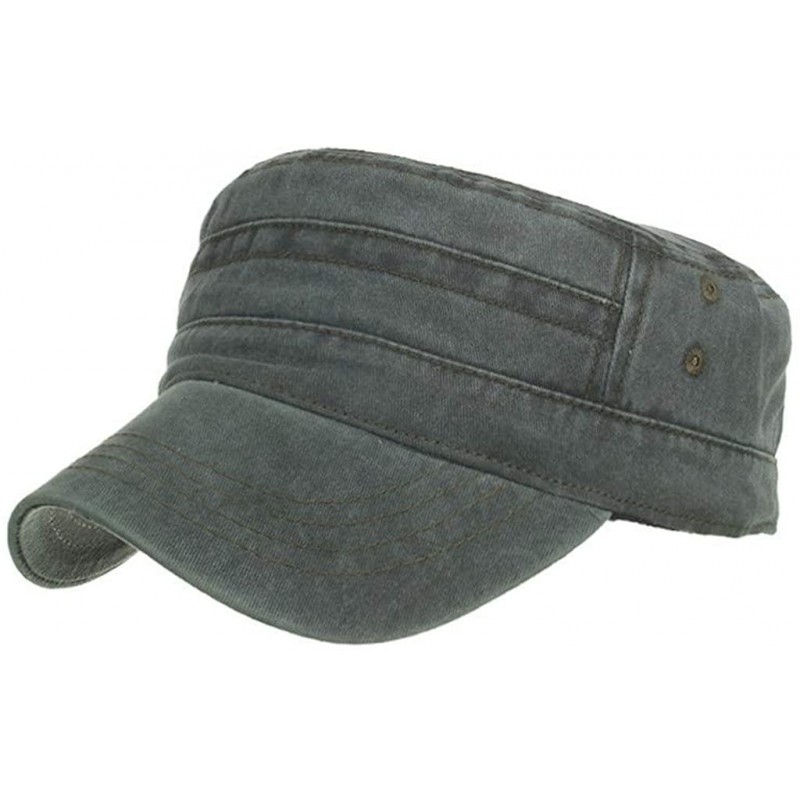 Sun Hats Unisex Outdoor Flat top Baker Boy Peaked Cap Sunscreen Hat - Green - C718RANIGGN $15.09
