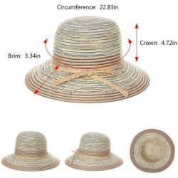 Sun Hats Ladies Summer Sun Hats Women Panama Straw Beach Hats Foldable Wide Brim UPF50+ - Light Brown - C518YESW333 $17.83