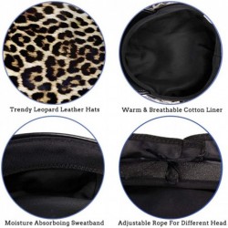 Newsboy Caps Unique Snakeskin PU Leather Newsboy Hats for Women Vintage Animal Print Winter Visor Beret - Z-leopard - CR192OH...