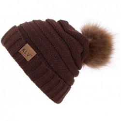 Skullies & Beanies Men Women Beanie Hat Warm Crochet Hat Winter Ski Hats Wool Knit Hat Outdoor Slouchy Caps - Coffee - C6192K...